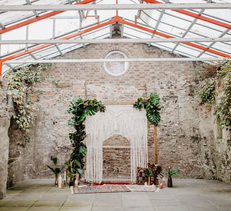 Tropical Brights Meets Seventies Macramé Inspiration Styled by Fringe & Fray | Greenery Floral | Macramé Wall Hangings | Boho Chic | Camilla Andrea Photography