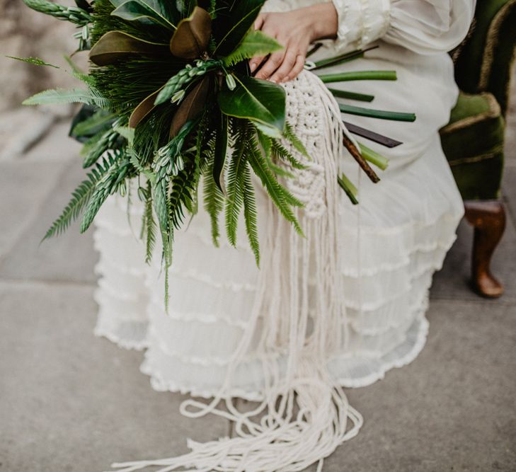 Tropical Brights Meets Seventies Macramé Inspiration Styled by Fringe & Fray | Greenery Floral | Macramé Wall Hangings | Boho Chic | Camilla Andrea Photography