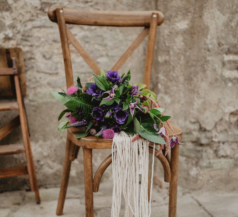 Tropical Brights Meets Seventies Macramé Inspiration Styled by Fringe & Fray | Greenery Floral | Macramé Wall Hangings | Boho Chic | Camilla Andrea Photography