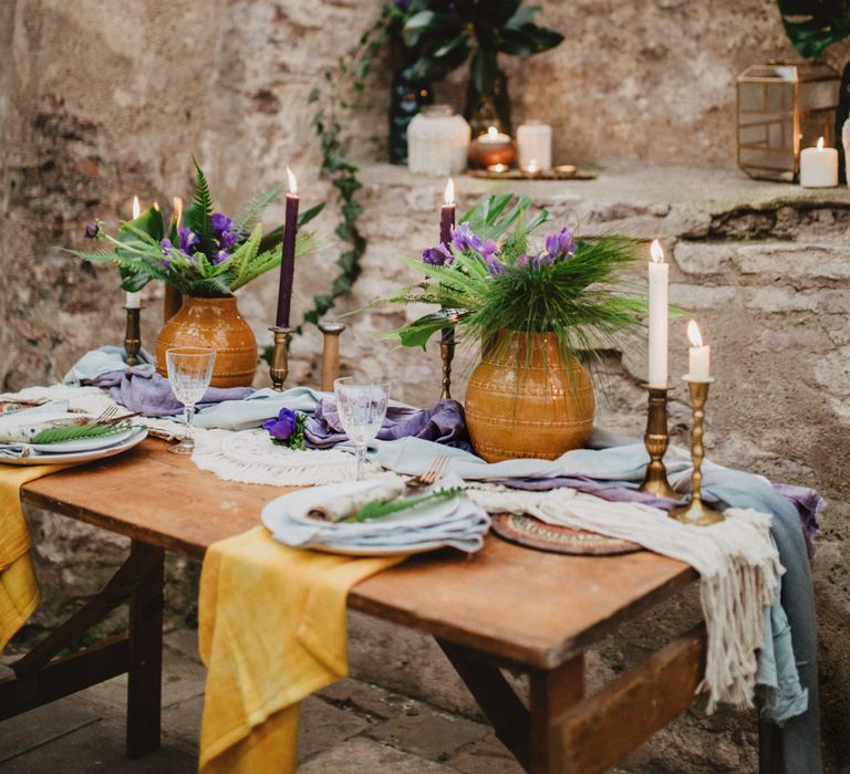 Tropical Brights Meets Seventies Macramé Inspiration Styled by Fringe & Fray | Greenery Floral | Macramé Wall Hangings | Boho Chic | Camilla Andrea Photography