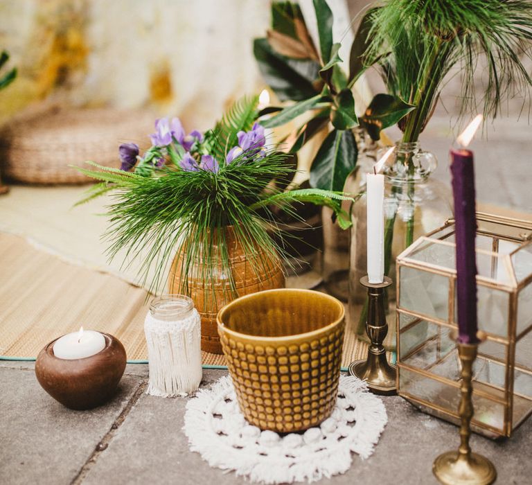 Tropical Brights Meets Seventies Macramé Inspiration Styled by Fringe & Fray | Greenery Floral | Macramé Wall Hangings | Boho Chic | Camilla Andrea Photography