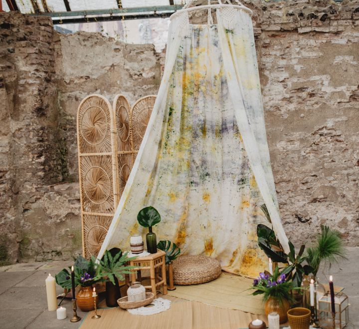 Tropical Brights Meets Seventies Macramé Inspiration Styled by Fringe & Fray | Greenery Floral | Macramé Wall Hangings | Boho Chic | Camilla Andrea Photography