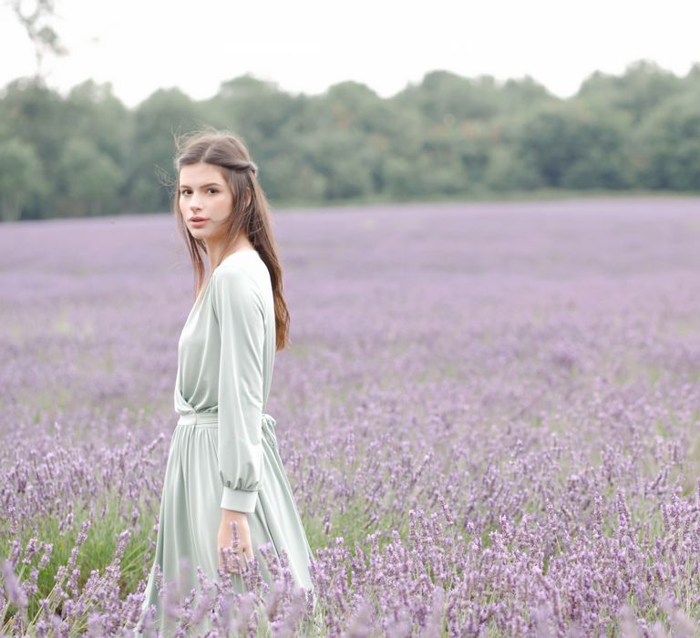 Sage green twobirds bridesmaid dress