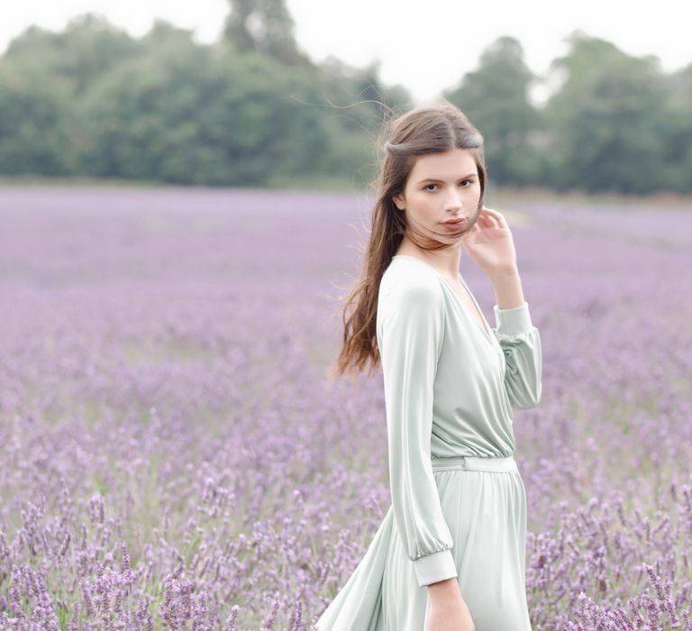 Sage green twobirds bridesmaid dress