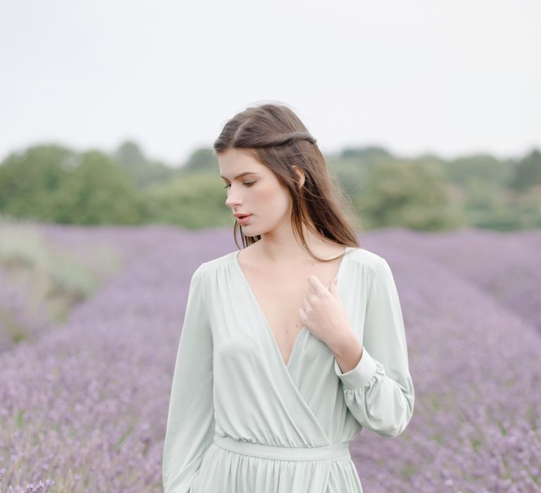 Sage green twobirds bridesmaid dress