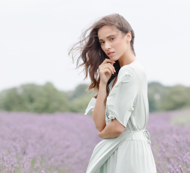 Sage green twobirds bridesmaid dress