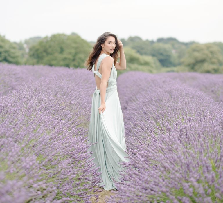 Sage green twobirds bridesmaid dress