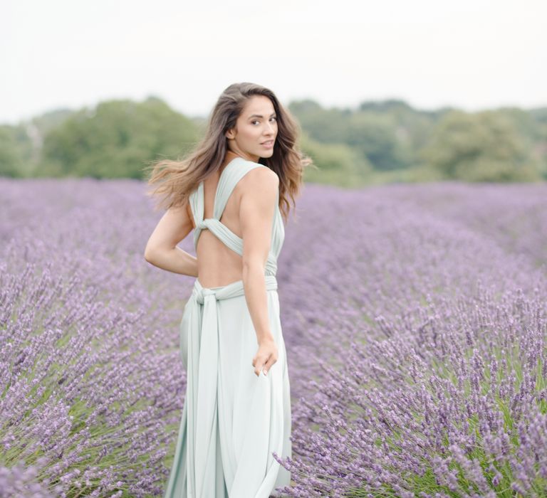 Sage green twobirds bridesmaid dress