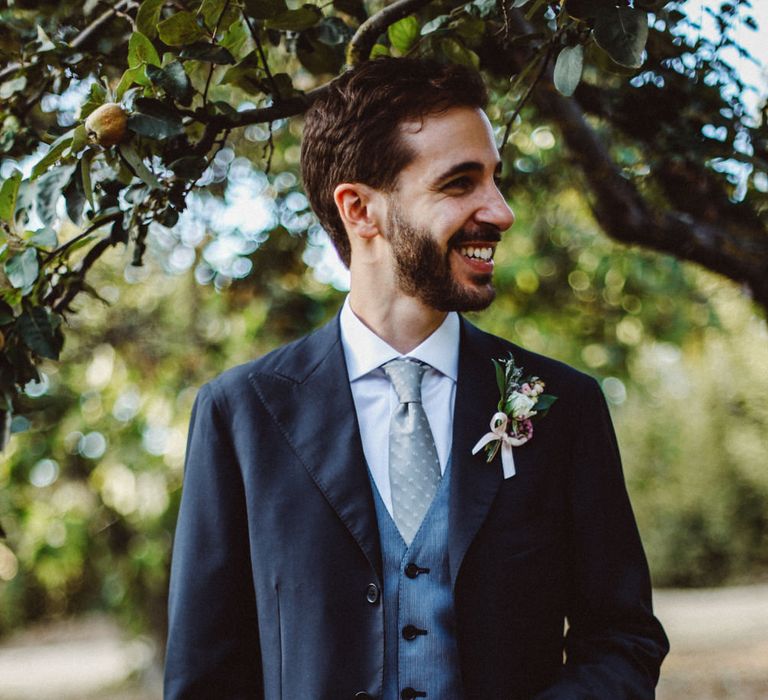 Groom in Four Stroke Suit | Tropical Green & Fuchsia Pink Outdoor Wedding at Castellina de Miremont, Italy Planned & Styled by Come le Ciliegie Wedding & Events | Images by Effeanfotografie | Film by Headshot Weddings