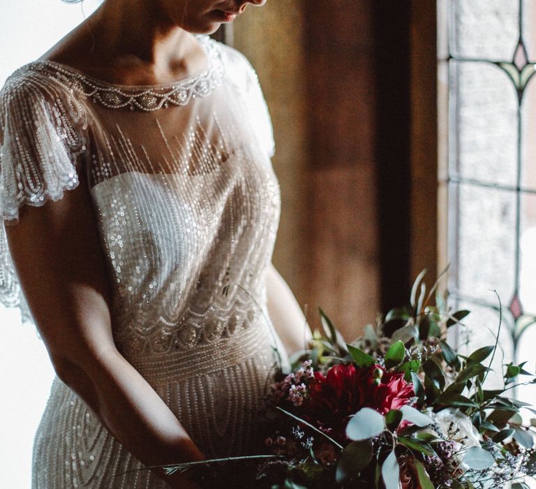 Bride in Jenny Packham Dolly Bridal Gown | Tropical Green & Fuchsia Pink Outdoor Wedding at Castellina de Miremont, Italy Planned & Styled by Come le Ciliegie Wedding & Events | Images by Effeanfotografie | Film by Headshot Weddings