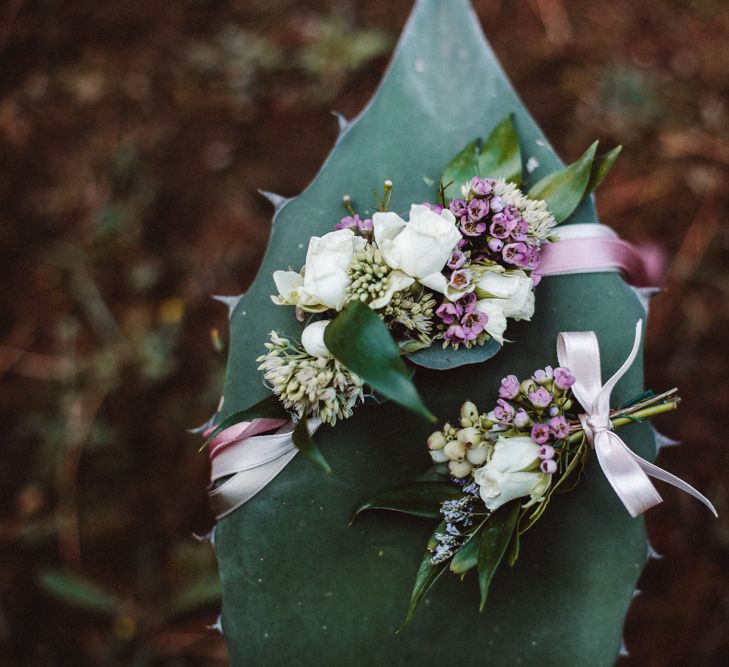 Buttonholes | Tropical Green & Fuchsia Pink Outdoor Wedding at Castellina de Miremont, Italy Planned & Styled by Come le Ciliegie Wedding & Events | Images by Effeanfotografie | Film by Headshot Weddings