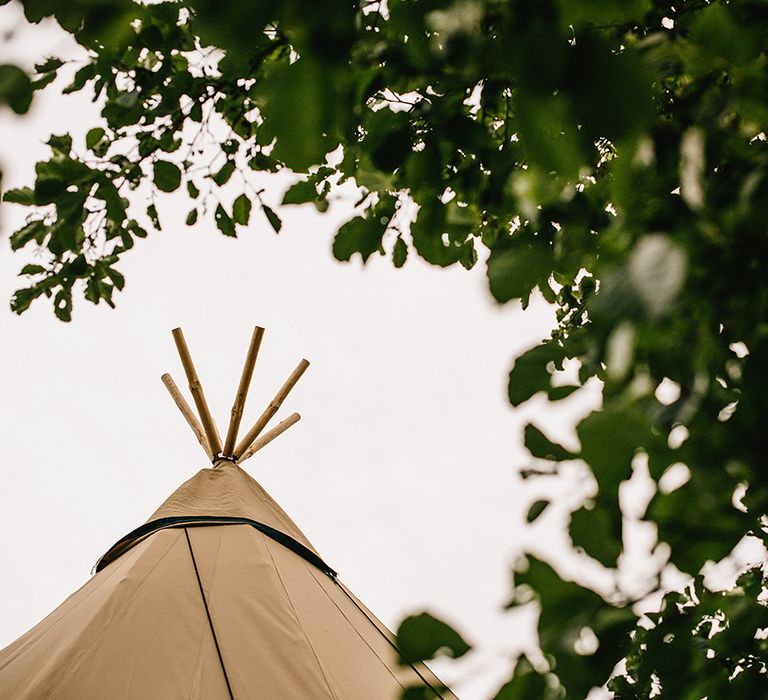 Festival Wedding In A Tipi With An Outdoor Wedding Ceremony