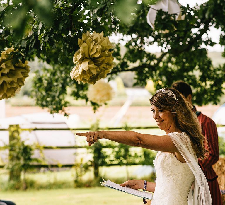 Festival Wedding In A Tipi With An Outdoor Wedding Ceremony