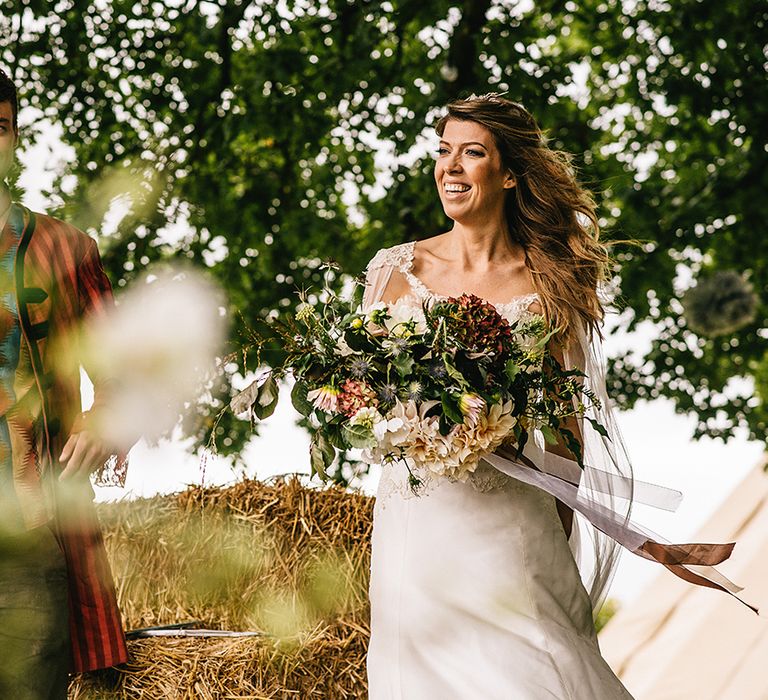 Festival Wedding In A Tipi With An Outdoor Wedding Ceremony