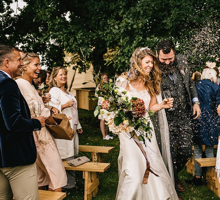 Festival Wedding In A Tipi With An Outdoor Wedding Ceremony