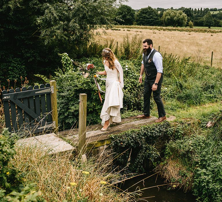 Festival Wedding In A Tipi With An Outdoor Wedding Ceremony