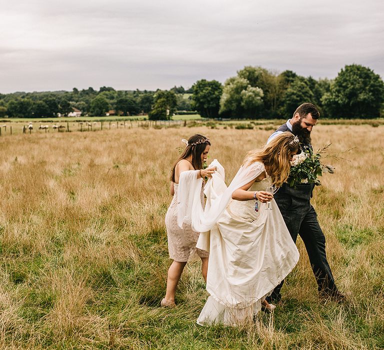 Festival Wedding In A Tipi With An Outdoor Wedding Ceremony