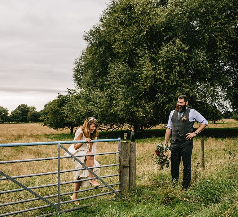 Festival Wedding In A Tipi With An Outdoor Wedding Ceremony