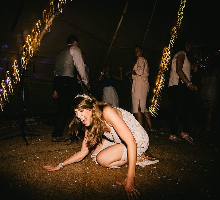 Festival Wedding In A Tipi With An Outdoor Wedding Ceremony