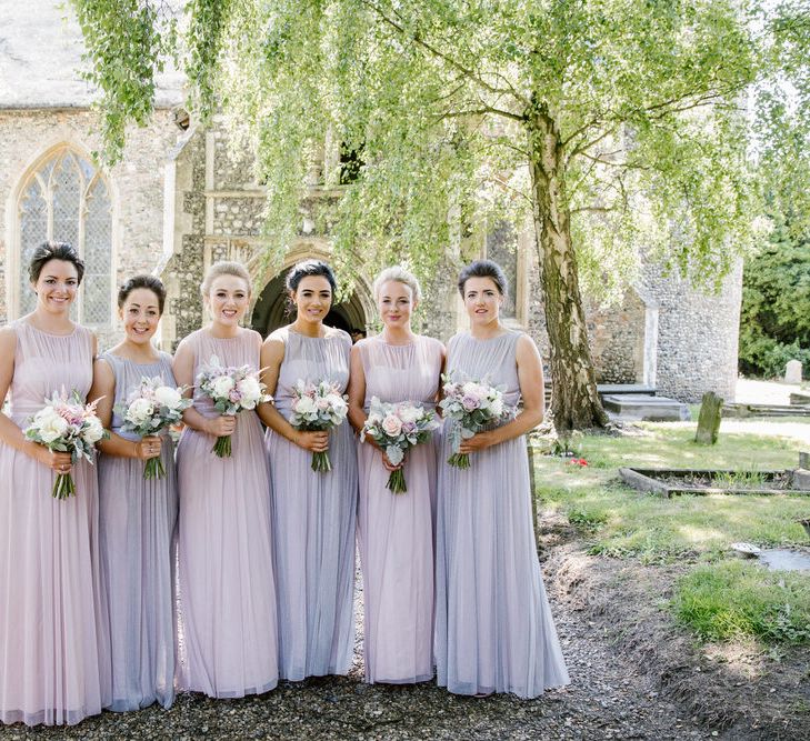 Bridesmaid In Pink & Purple Dresses From Debenhams