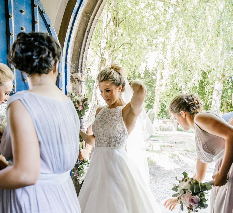 Bridesmaid In Pink & Purple Dresses From Debenhams