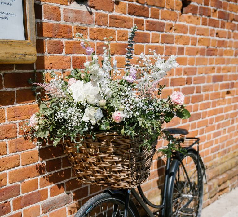 Vintage Bicycle Filled With Flowers Wedding Decor