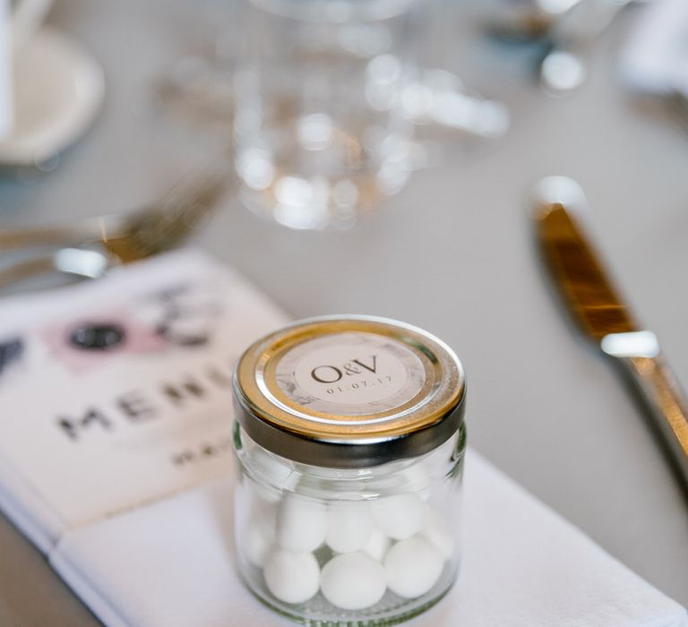 Wedding Favours Mint Imperials In Personalised Jam Jar