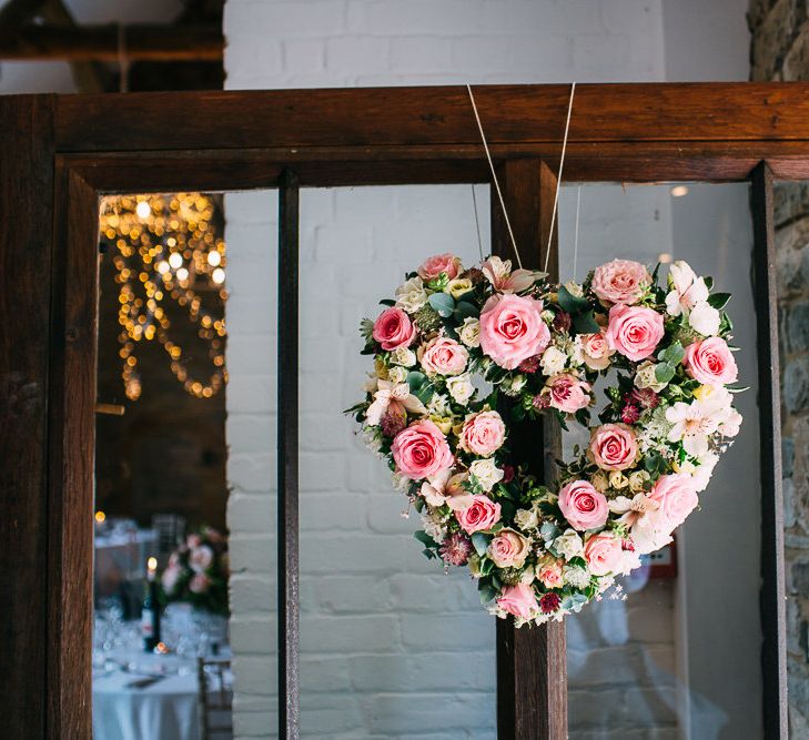 Pink Rose Heart Wreath