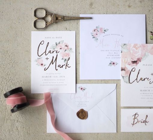 Pink Floral Wedding Stationery