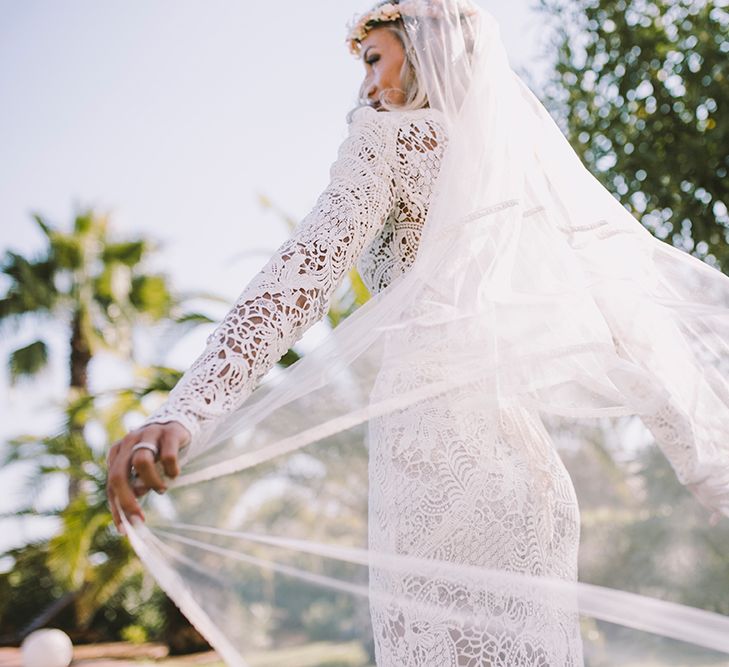 Bride in Yolan Cris Lace Wedding Dress | Sara Frost Photography | AMS Love in Video