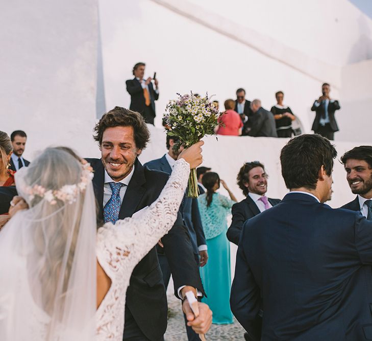 Bride in Yolan Cris Lace Wedding Dress | Groom in Corvus Barcelona Suit | Sara Frost Photography | AMS Love in Video