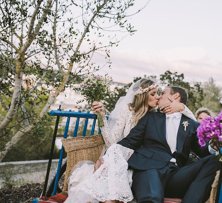 Bride in Yolan Cris Lace Wedding Dress | Groom in Corvus Barcelona Suit | Sara Frost Photography | AMS Love in Video