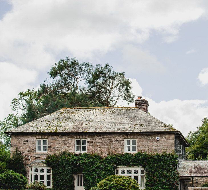 Embellished Jenny Packham Gown Marquee Wedding At Coombeshead Farm Cornwall The Garden Gate Flower Co Planning Jenny Wren Events Images Barney Walters Photography