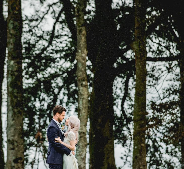 Embellished Jenny Packham Gown Marquee Wedding At Coombeshead Farm Cornwall The Garden Gate Flower Co Planning Jenny Wren Events Images Barney Walters Photography