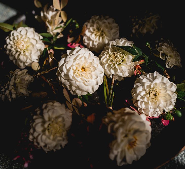 Seasonal Wedding Flowers Grown In The UK // Tree Copse Wedding Ceremony // Farm Wedding Venue Cornwall // Embellished Jenny Packham Gown Marquee Wedding At Coombeshead Farm Cornwall The Garden Gate Flower Co Planning Jenny Wren Events Images Barney Walters Photography