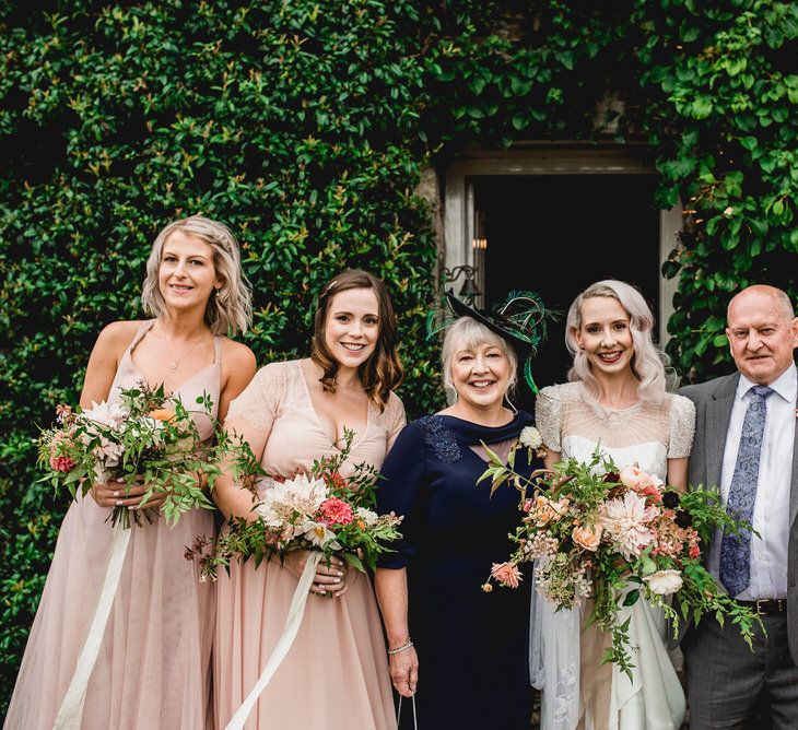 Embellished Jenny Packham Gown Marquee Wedding At Coombeshead Farm Cornwall The Garden Gate Flower Co Planning Jenny Wren Events Images Barney Walters Photography