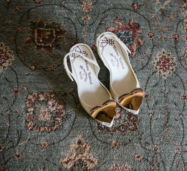 Vivienne Westwood Bridal Shoes | DIY Wedding at Upwaltham Barns with Bright Flowers | Danielle Victoria Photography