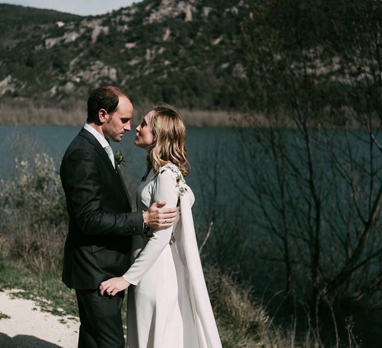 Embroidered Wedding Dress By Beba's Closet For An Elegant Lakeside Wedding With Images From Sara Lobla