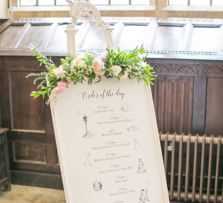 Elegant Order Of The Day Sign For Wedding