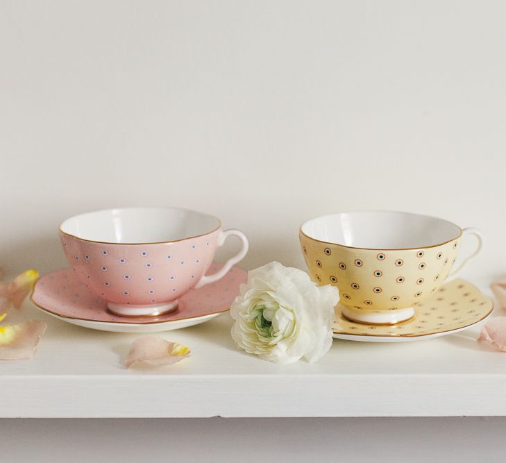 Pretty bone china tea cups