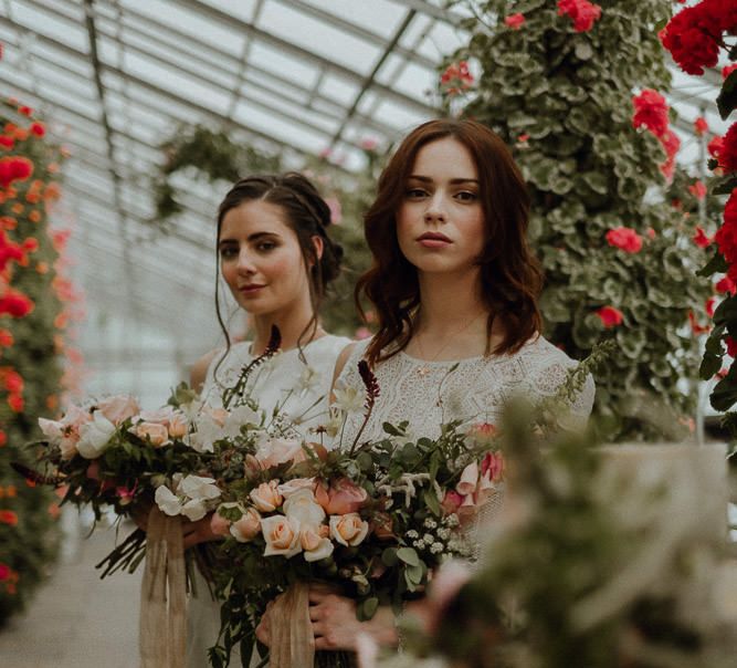 Soft & Romantic Bridal Inspiration Shoot With Rose Bouquets & Brides In Otaduy With Images From Fox & Owl Photography & Planning By Redamancy Weddings