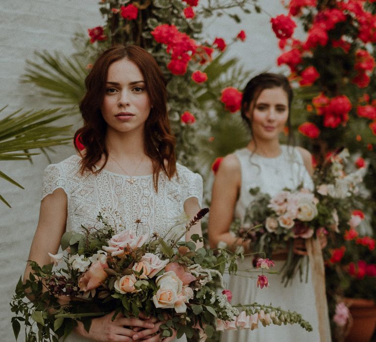 Soft & Romantic Bridal Inspiration Shoot With Rose Bouquets & Brides In Otaduy With Images From Fox & Owl Photography & Planning By Redamancy Weddings