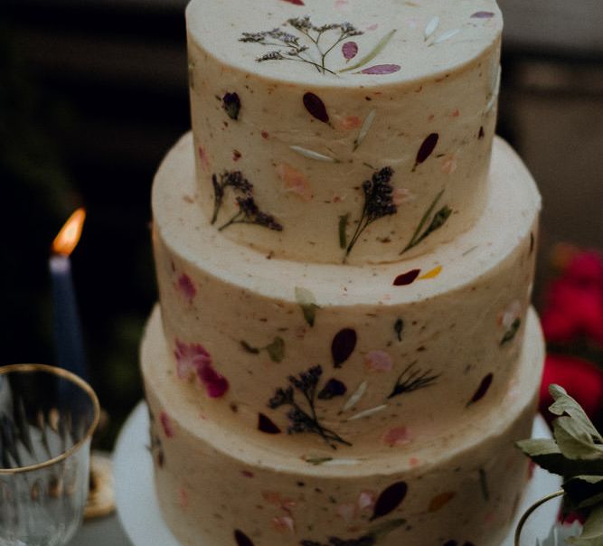 Buttercream Cake With Edible Flowers