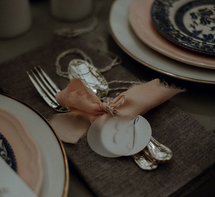 Cutlery Tied With Pink Ribbon