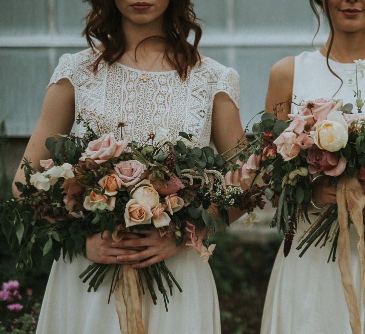 Soft & Romantic Bridal Inspiration Shoot With Rose Bouquets & Brides In Otaduy With Images From Fox & Owl Photography & Planning By Redamancy Weddings