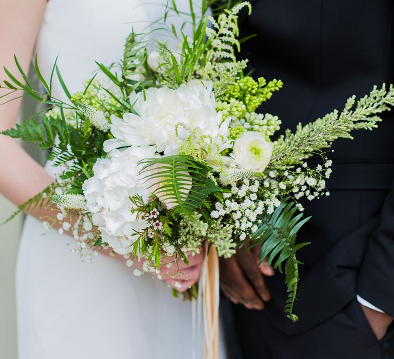 White & Green Wedding Bouquet