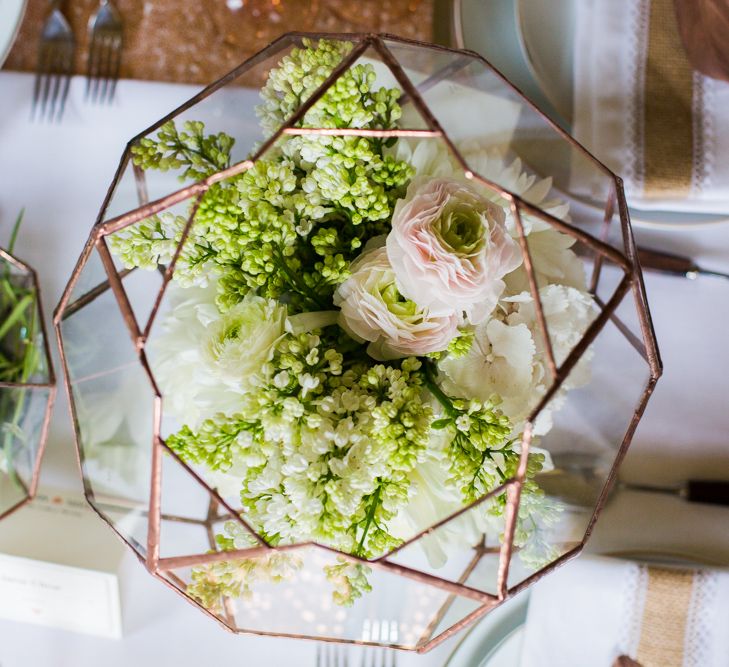 Wedding Table Scape with Copper Accents