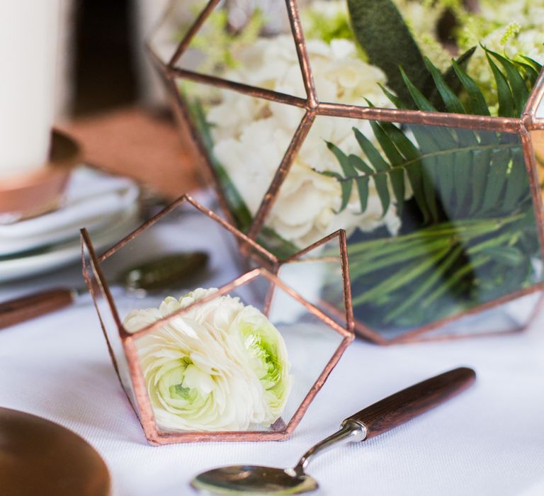 Wedding Table Scape with Copper Accents