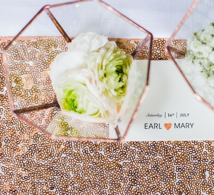 Wedding Table Scape with Copper Accents