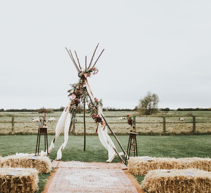 Naked Tipi Wedding Altar